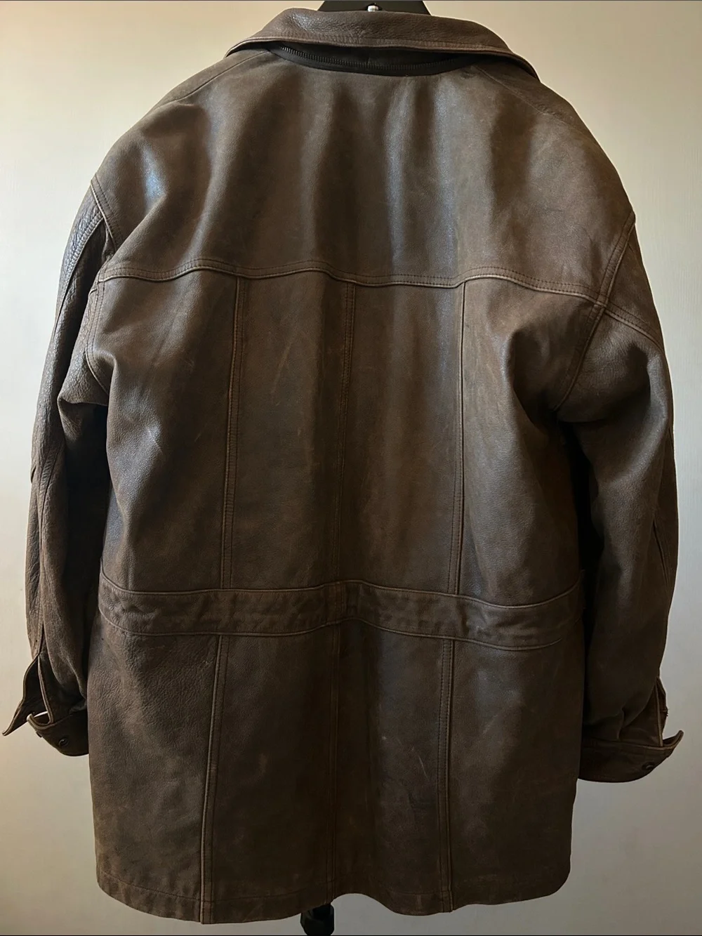 Vintage Adventure Bound Wilson’s Leather Brown Field Jacket with Plaid Lining